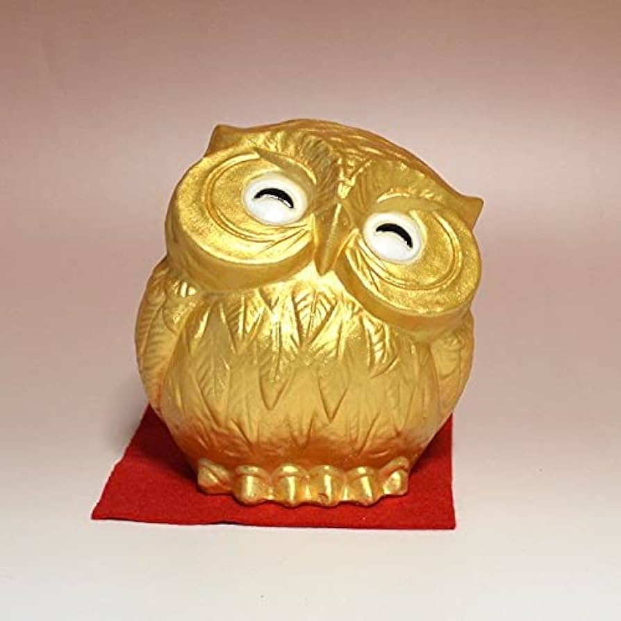 Amazon.co.jp: 信楽焼 金運 ふくろう ほほえみ フクロウ 笑顔 財運